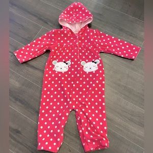 Carters - Hooded Fleece Pajama Onesie - SIZE: 9 Month
